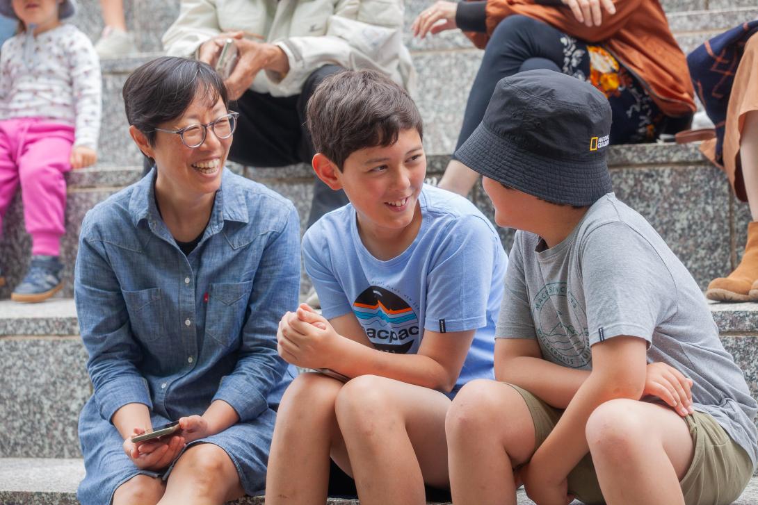 Image of Hae-Jin and her children now